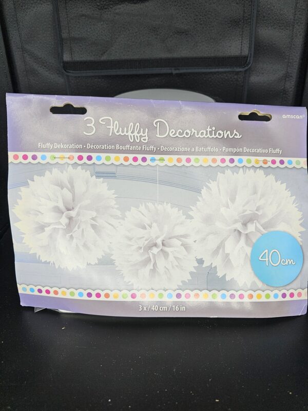 Amscan 3 Fluffy Decorations 40 cm – Bild 2