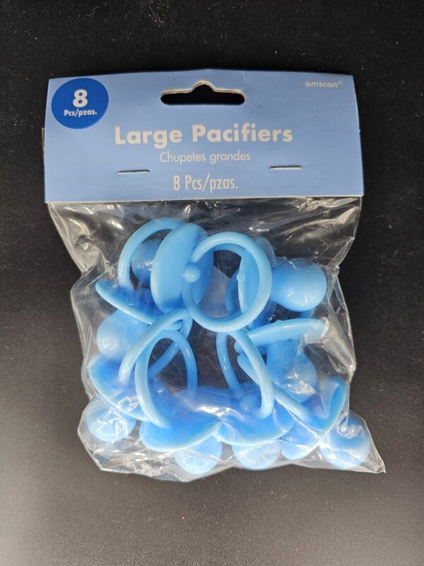 Amscan - Baby Shower Large blue  Pacifier Favor 8pcs, Schnuller junge