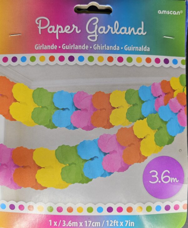 Amscan Papiergirlande 3.6 Meter, bunt