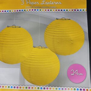 3× Papierlaterne 24 cm Durchmesser,  Dekoration,  Party