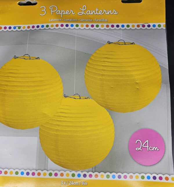 3× Papierlaterne 24 cm Durchmesser,  Dekoration,  Party