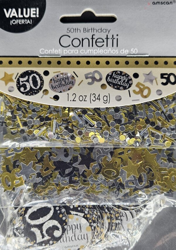 Amscan Konfetti 50 Geburtstag 34 g, Tischdeko