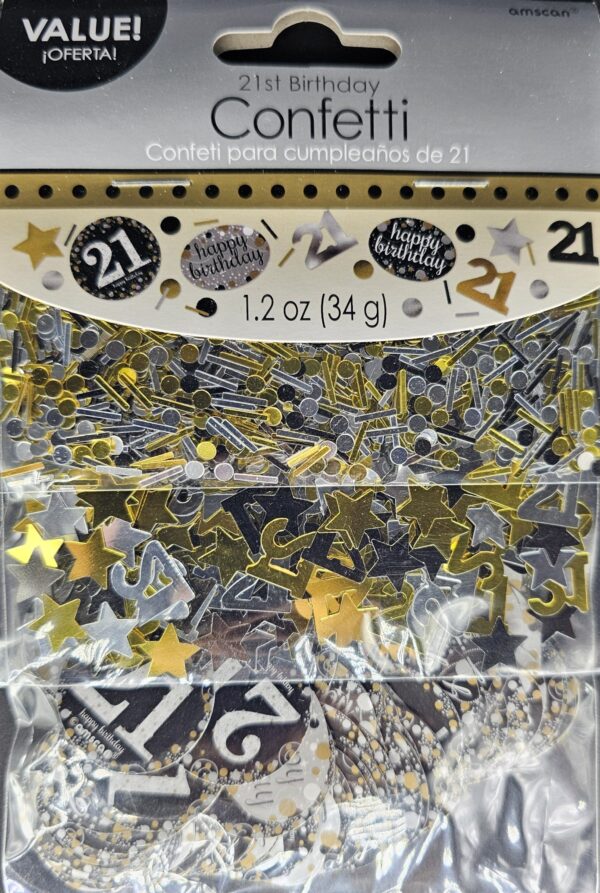 Amscan Konfetti 34 g 21 Geburtstag, Happy Birthday