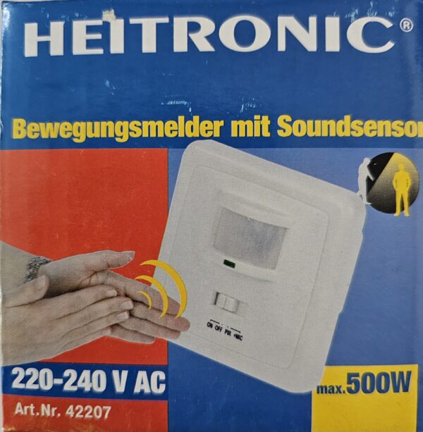 heitronic bewegungsmelder mit soundsensor 500w